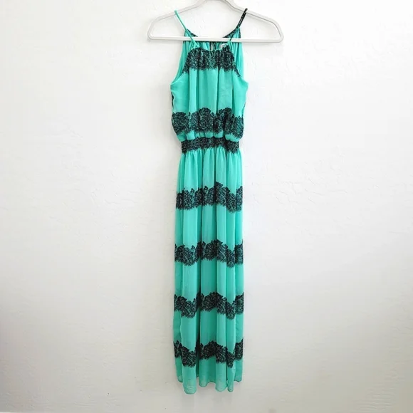 Sweet Storm Dresses | Sweet Storm Teal Green & Black Lace Maxi Dress Women's Size Small | Color: Black/Green | Size: S | Pm-82602189's Closet